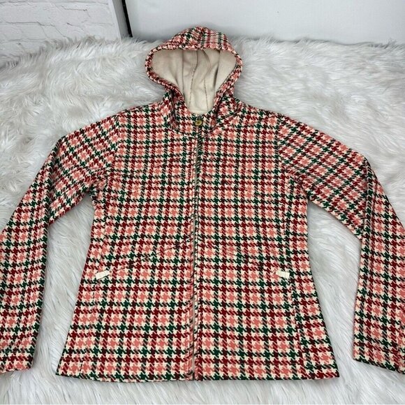 Burton‎ Women's White Houndstooth Soft Shell Full Zip Hooded Jacket M/C36 - Picture 10 of 13